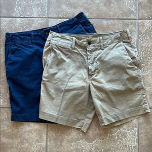 American Eagle Next Level Flex Shorts - Lot of 2 Khaki and Navy.